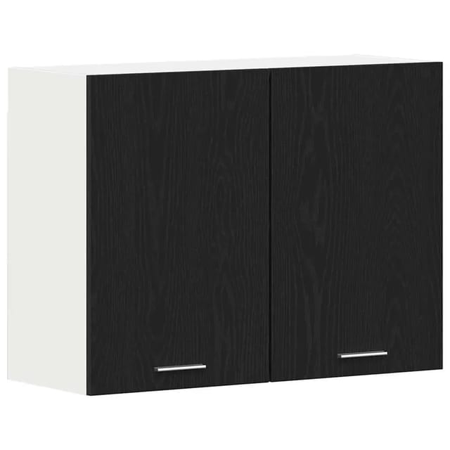 vidaXL Hängeschrank mit Tür Riga Schwarz Eichen-Optik 80 x 31 x 60 cm 863144