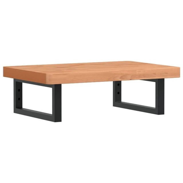 vidaXL Waschbeckenregal Wandmontage Stahl und Massivholz Buche 3302377