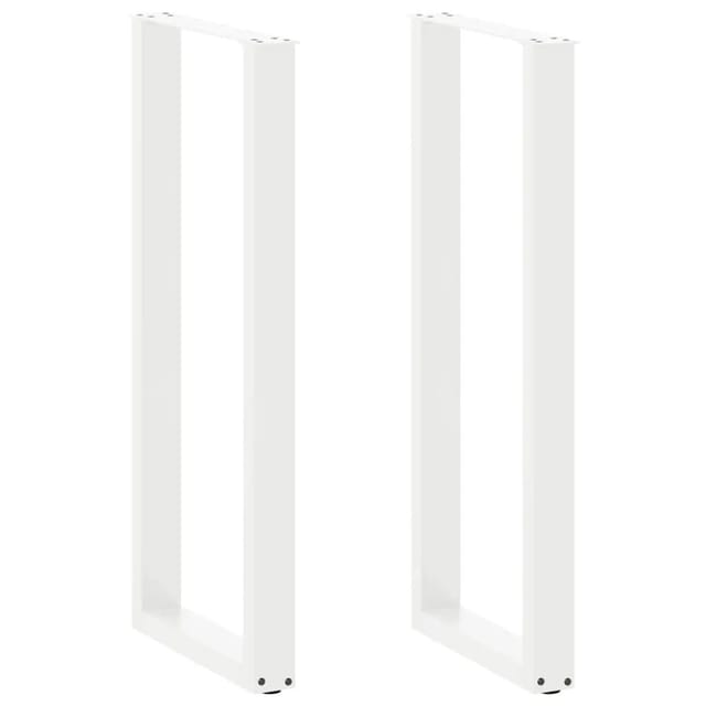 vidaXL Bartischbeine U-Form 2 Stk Weiß 40x110-111 cm Stahl 4013241
