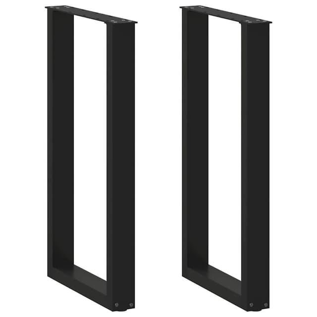 vidaXL Bartischbeine U-Form 2 Stk Schwarz 50x90-91 cm Stahl 4013220