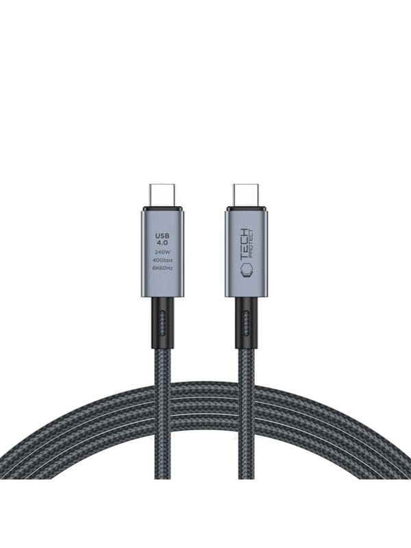Tech-Protect UltraBoost Max USB-C 4.0 / USB-C 4.0 PD 240W 8K 40Gbps 2m Cable - Grey