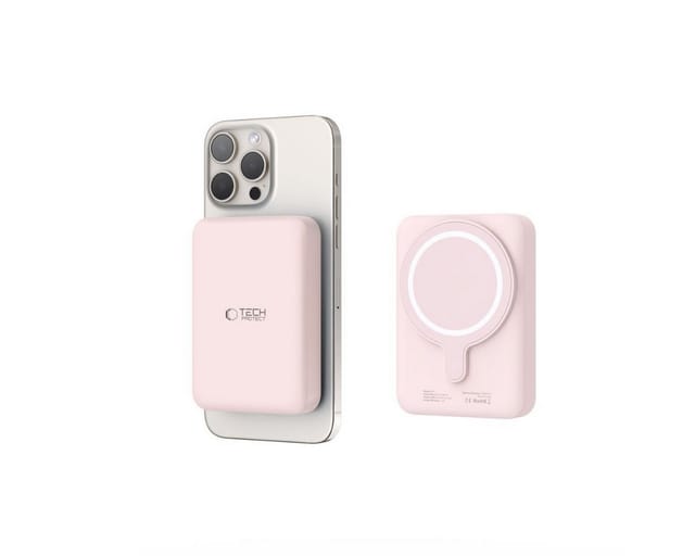 Tech-Protect LifeMag PB11 Power Bank with MagSafe 10000mAh 15W USB-C Port - Pink + USB-C Cable Powerbank (Akku) - Pink - 10000 mAh