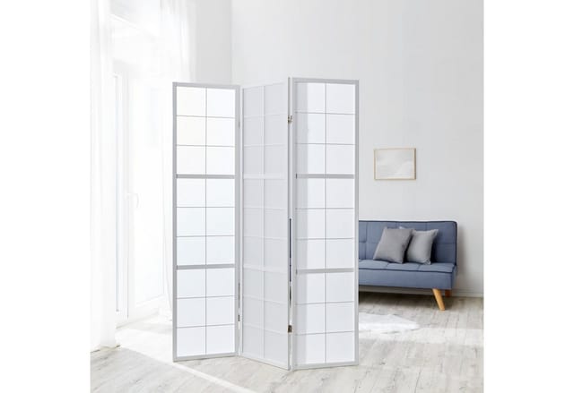 Homestyle4u Paravent Raumteiler Holz Trennwand Weiß Indoor Hochzeit Sichtschutz (3-teilig, 3 St), faltbar