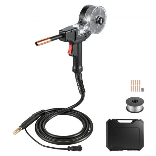 VEVOR 130A MIG Schweißbrenner mit 3m Kabel, MIG Schweißpistole mit 11 Ersatzdüsen & Doppel-V-Naht, Profi-Schweißzubehör Kompatibel mit Lincoln Magnum 100SG K2532-1, Schutzgasschweißgerät für Werkstatt