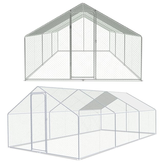Freilaufgehege – Hühnerstall Aus Metall Begehbar, Tür & Riegel – Freigehege Für Hühner, Kleintiere & Pflanzen - 3x6x2m Mit 18 M² Lauffläche