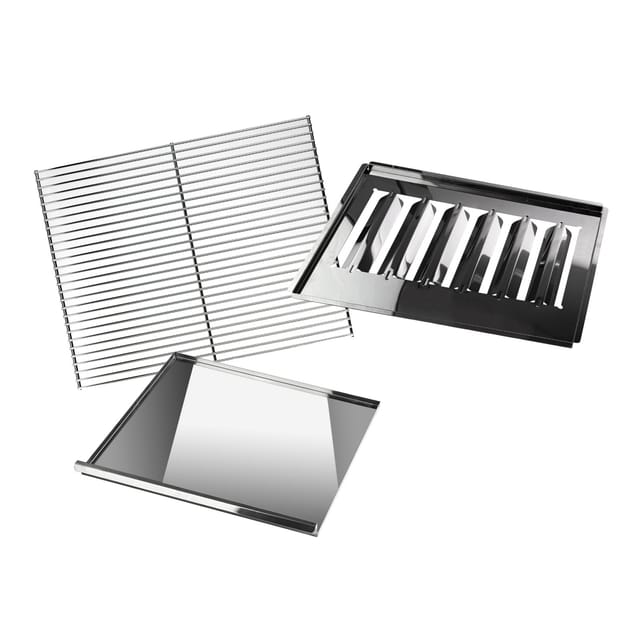 Dema - Grillrost Set 3 Tlg. Flammabdeckung Fett Auffang Wanne Für Gasbräter Für 17545