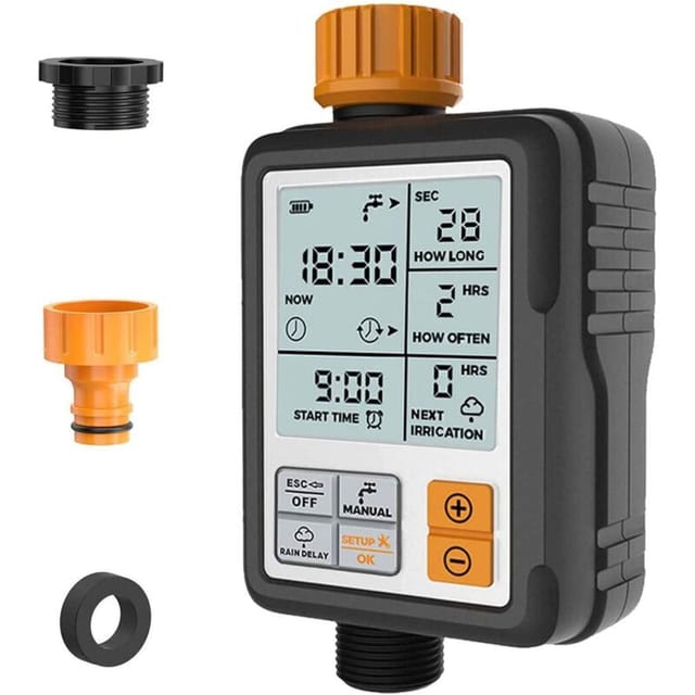 Digitaler Programmierbarer Gartenwasserhahn Mit Zeitschaltuhr, Automatischer Schlauchanschluss