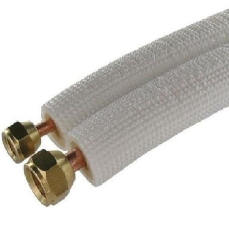 4 Meter Lange Doppelrohr-kältemittelleitung – 1/4"- Und 3/8"-anschlüsse – 6/10"-rohrdurchmesser – Hochwertiges Französisches Kupfer