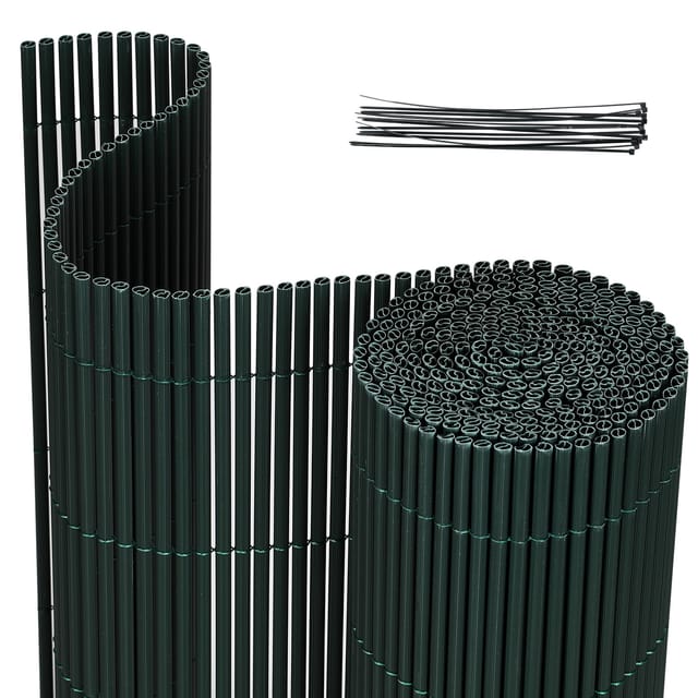 Jiubiaz 80x700cm Pvc Sichtschutzmatte Bambus Sichtschutz Garten Sichtschutzzaun Balkon Zaun Windschutz Balkonverkleidung Grün