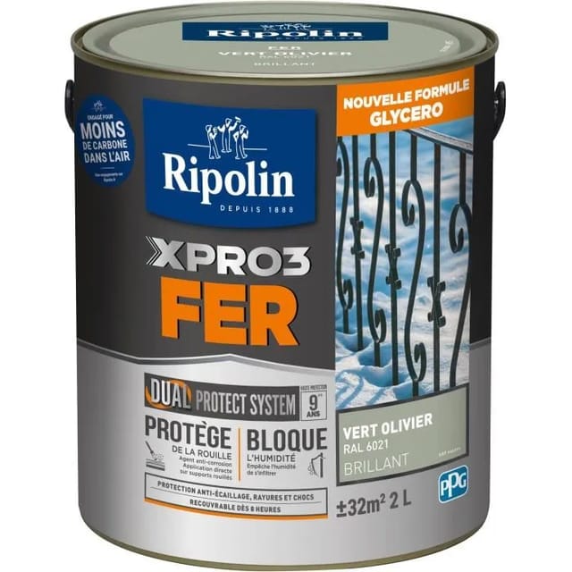 Farbe Metall - Ripolin - 6021 - Olivengrün - Glänzend - 2l