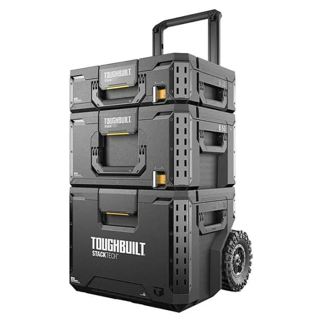 Toughbuilt Stacktech Tb-b1s3-b-70r Werkzeugkisten Set Mit Rollen 3 Tlg. Ip65 86 X 56 X 40 Cm