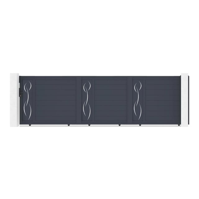 Casanoov Schiebetor Life 500x140cm Aluminium Grau & Tanker C600 Motorisierung