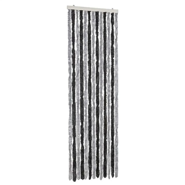 vidaXL Fliegenvorhang Grau und Schwarz 56x200 cm Chenille 377326