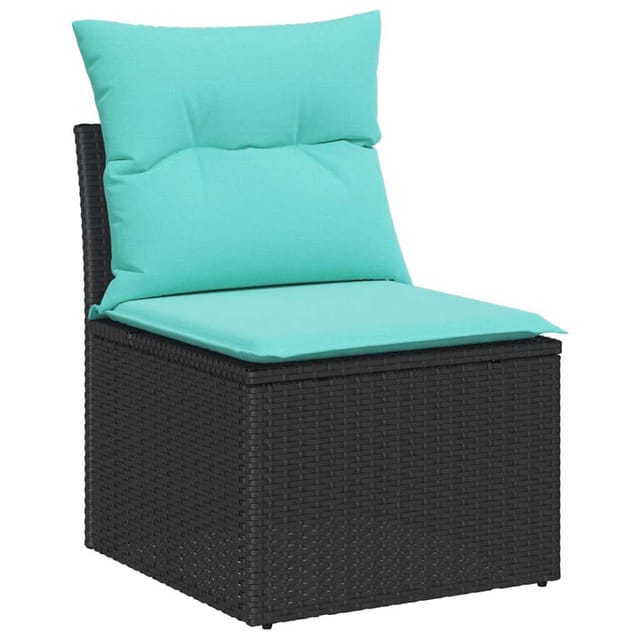vidaXL Sofa Set 4-Tlg Schwarz Poly-Rattan 3346336