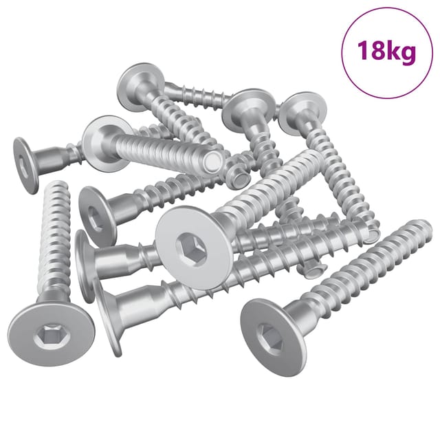vidaXL Confirmat-Schrauben 5000 Stk Silber Metall 864378