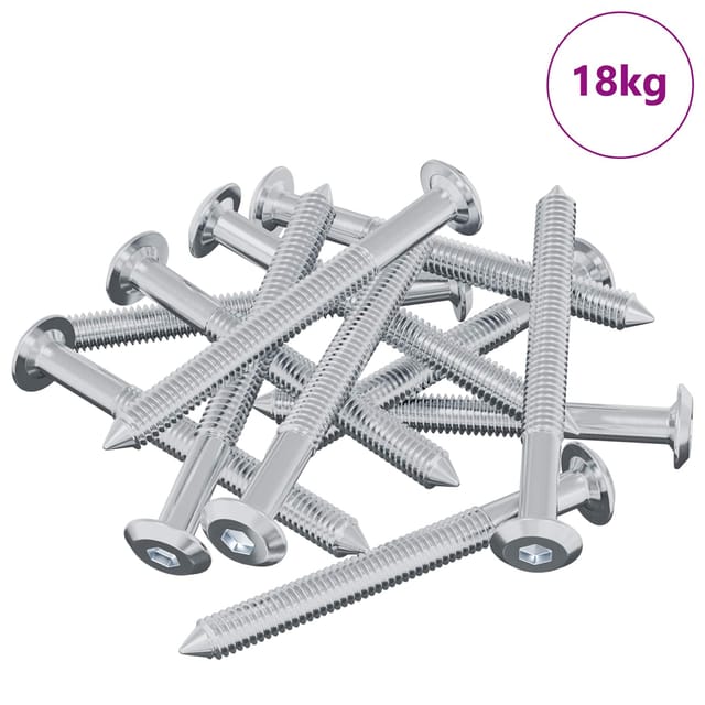 vidaXL Schraube 1600 Stk Silber M6 x 60 mm Stahl 864414