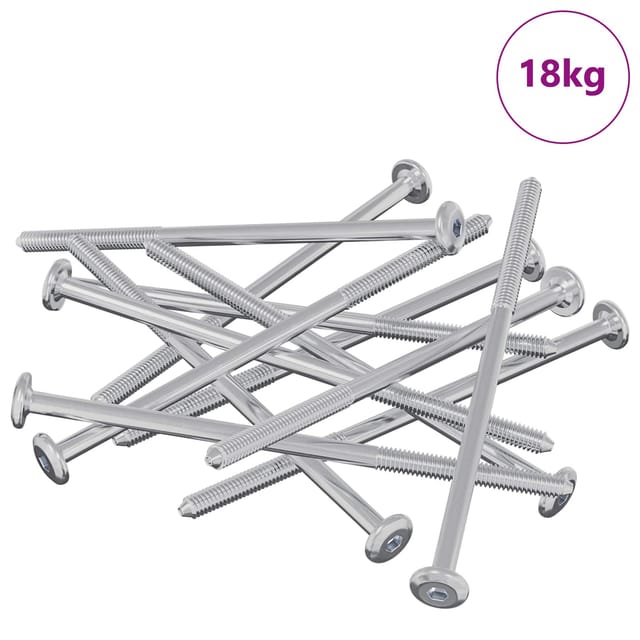 vidaXL Schraube 800 Stk Silber M6 x 120 mm Stahl 864423