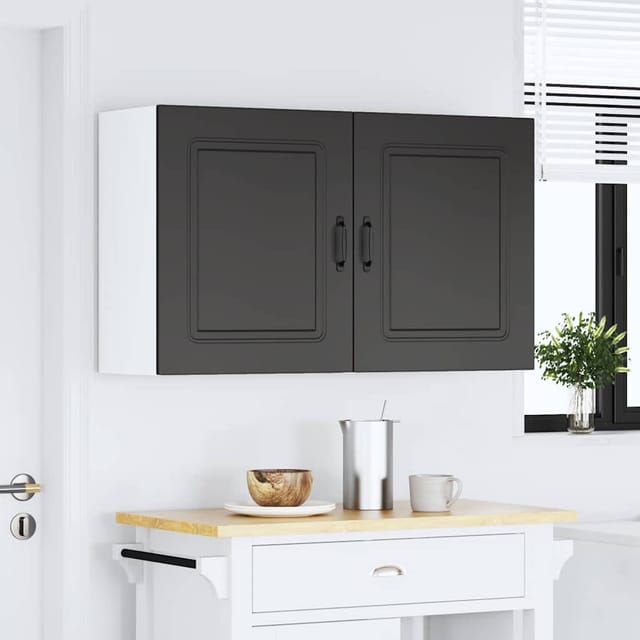 vidaXL Küchen-Hängeschränke 2 Stk Kalmar Schwarz Holzwerkstoff 853560
