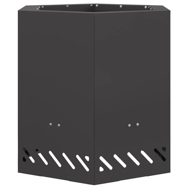 vidaXL Rauchfreier Feuerkorb Schwarz 48 x 48 x 51 cm Stahl 858982
