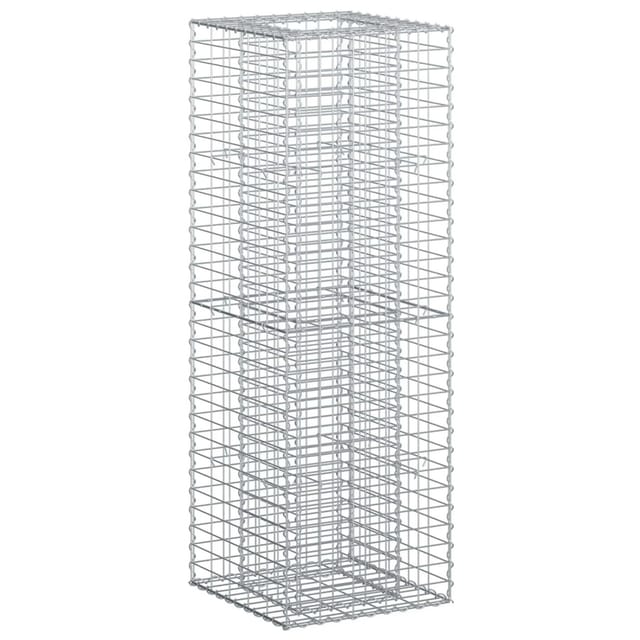 vidaXL Gabionen Hochbeet Silber 50 x 50 x 150 cm Verzinkter Stahl 42033332