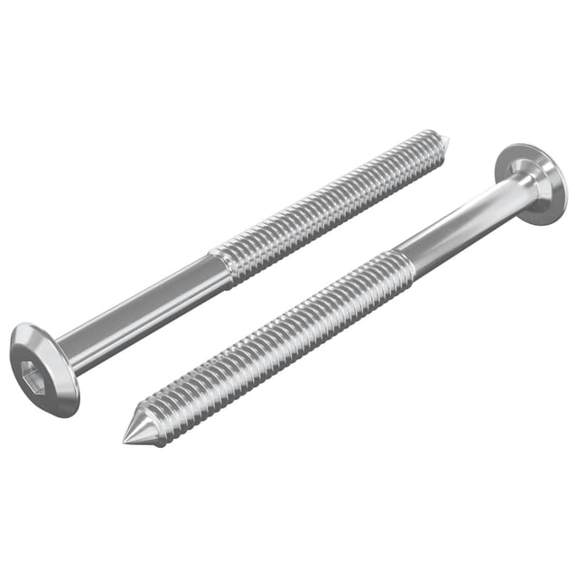 vidaXL Möbel-Schrauben 2 Stk Silber M6 x 70 mm Stahl 864397