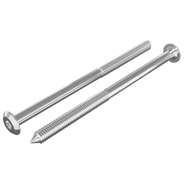 vidaXL Möbel-Schrauben 2 Stk Silber M6 x 100 mm Stahl 864403