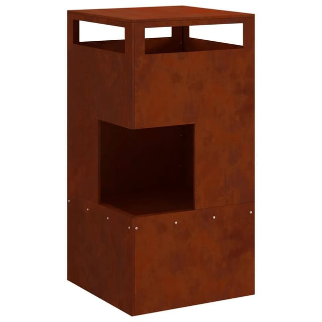 vidaXL Feuerstelle Braun 50 x 50 x 100 cm Wetterfeststahl 858933