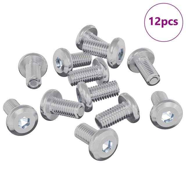 vidaXL Schraube mit Sperre Uni 12 Stk Silber M6 x 12 mm Stahl 864566
