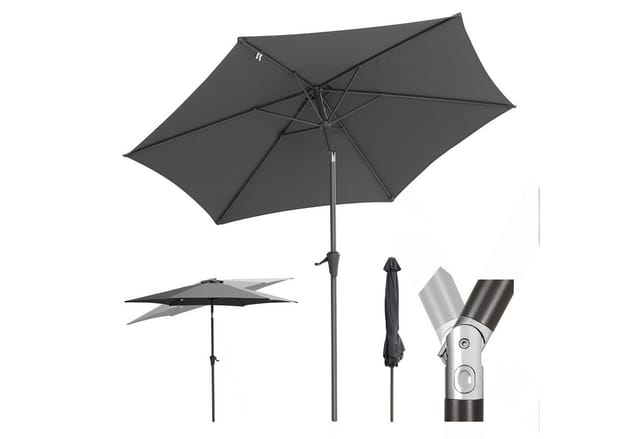 Sekey Sonnenschirm UV Schutz 50 Gartenschirm 270cm Kurbelschirm Neigbar Polyester Alu