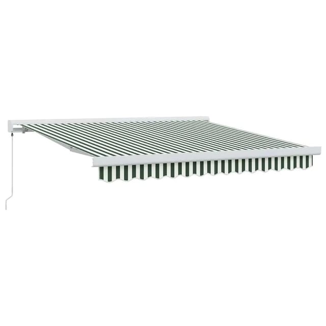 vidaXL Einziehbare Markise Grün und Weiß 300 x 250 cm Stoff und Metall 3330189