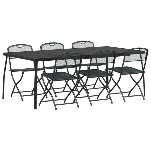 vidaXL Gartenmöbel Set 7-Tlg Anthrazit Eisen und Stahl 3422899