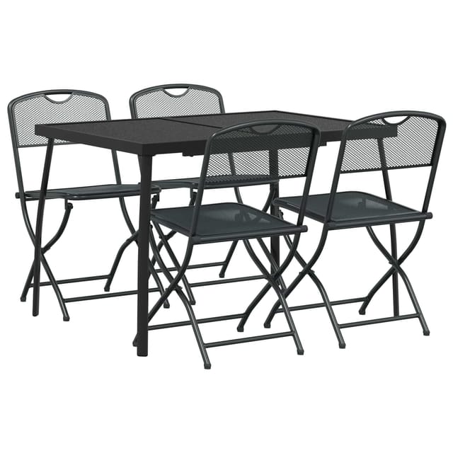 vidaXL Gartenmöbel Set 5-Tlg Anthrazit Eisen und Stahl 3422896