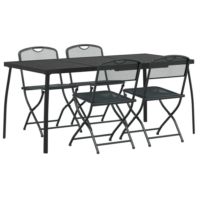 vidaXL Gartenmöbel Set 5-Tlg Anthrazit Eisen und Stahl 3422897