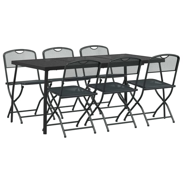 vidaXL Gartenmöbel Set 7-Tlg Anthrazit Eisen und Stahl 3422898