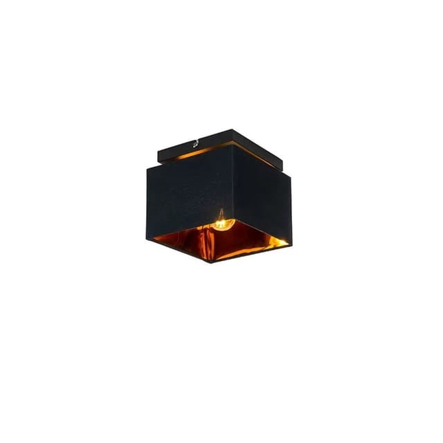 QAZQA Moderne Deckenleuchte Schwarz mit Gold VT 1