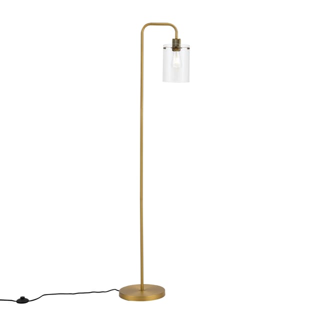 QAZQA Design-Stehleuchte Bronze mit Klarglas Domo