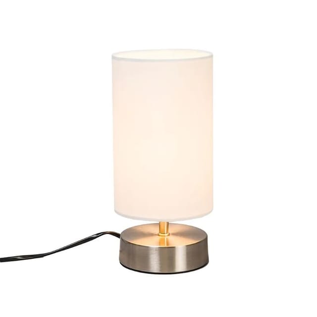 QAZQA Moderne Tischleuchte Weiß Rund 12 cm Milo 2