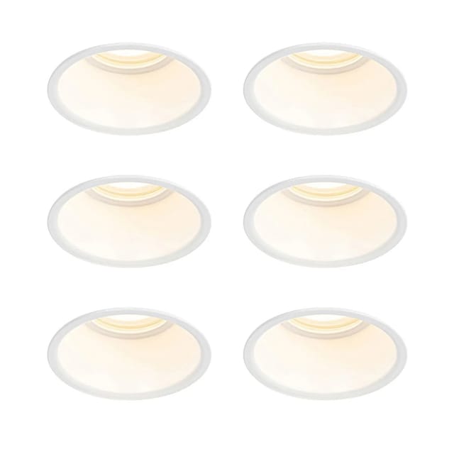 QAZQA Set mit 6 Einbaustrahlern Weiß GU10 50mm IP44 Dept