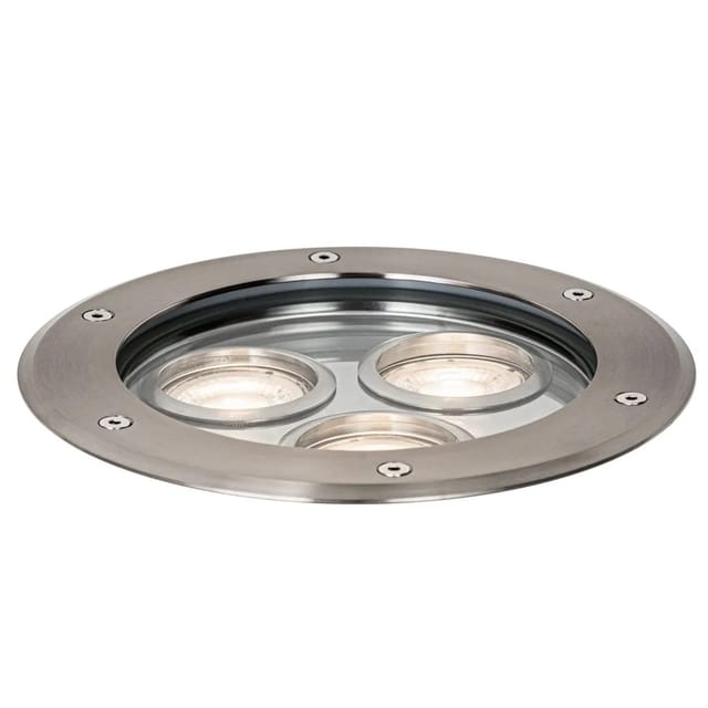 QAZQA Moderne Bodenleuchte Stahl 3-Licht IP65 Tribus