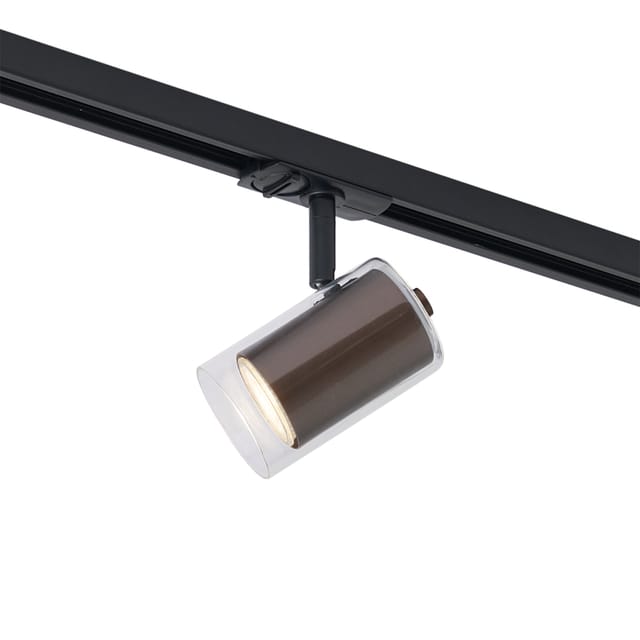 QAZQA Moderner Strahler Dunkelbronze mit Klarglas für Schienensystem 1-phasig Iconic Lloyd