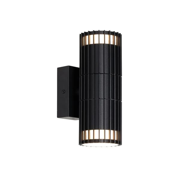 QAZQA Design-Außenwandleuchte Schwarz 2-Licht IP44 Boris
