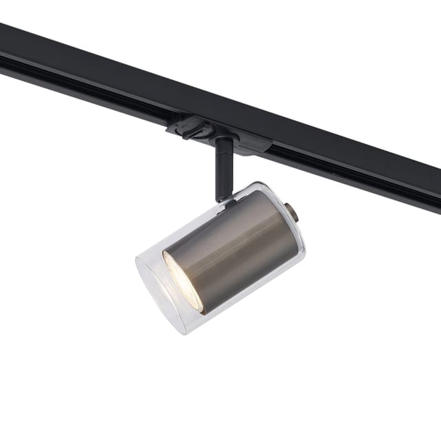 QAZQA Moderner Strahler Gunmetal mit Klarglas für Schienensystem 1-phasig Iconic Lloyd