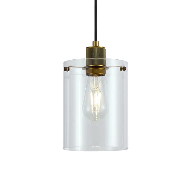 QAZQA Design-Hängeleuchte Bronze mit Klarglas Domo