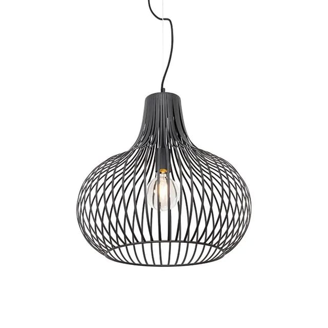 QAZQA Moderne Hängelampe Schwarz 48 cm Sapphira