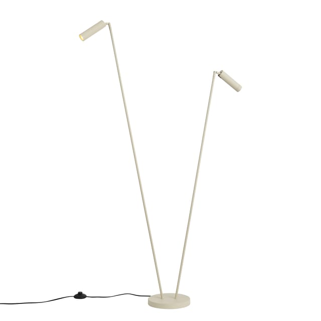 QAZQA Moderne Stehleuchte Beige 2-Lichter GU10 35mm Thomas
