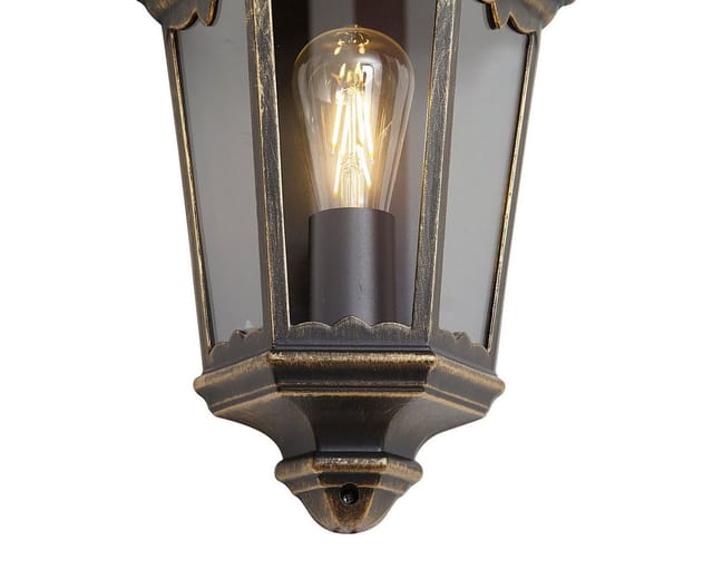 QAZQA Klassische Außenwandleuchte Gold IP44 Havana Half