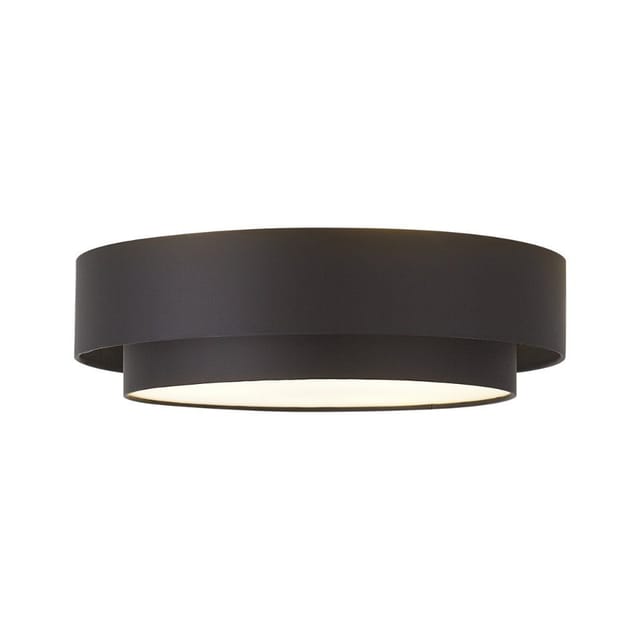 QAZQA Moderne Deckenleuchte Schwarz 50cm 3-flammig Drum Duo