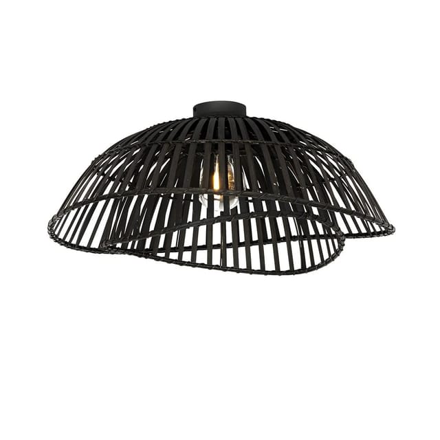 QAZQA Orientalische Deckenleuchte aus Schwarzem Bambus 62 cm Pua
