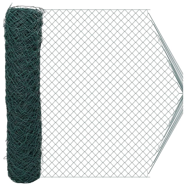 vidaXL Kettenzaun Grün 2 x 20 m Stahl 42033071