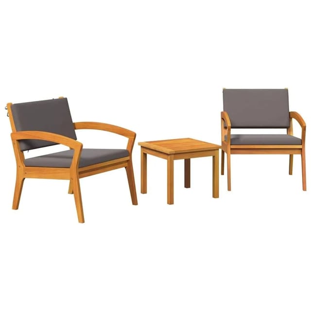 vidaXL Bistrogarnitur mit Kissen 3-Tlg Braun Polyester 4106470